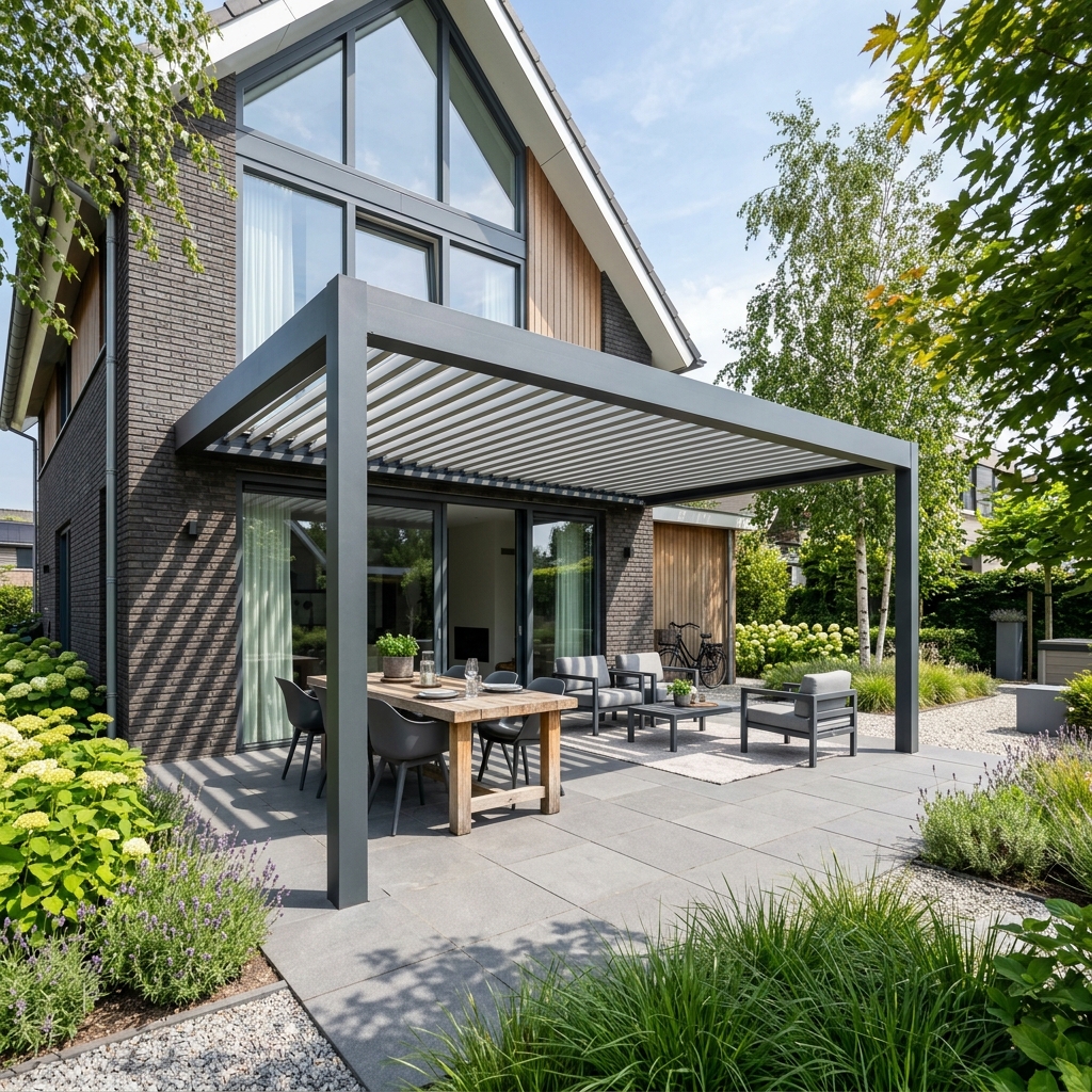 Pergola met lamellendak door Exact Zonwering